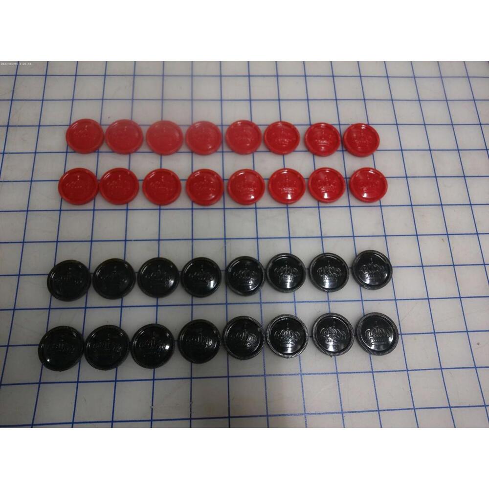 Backgammon Checkers Set 32 Pieces Red & Black Replacement Chips – New